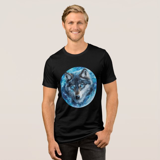 Camiseta Triblenda Ice Galaxy Wolf with Blue Eyes (Anverso Completo)