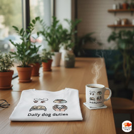 Camiseta Triblenda Iconos minimalistas de cuidado diario de perros Pa