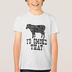 Camiseta Triblenda Id Fumar Esa Vaca - Vestido De Parrilladas Para Bb