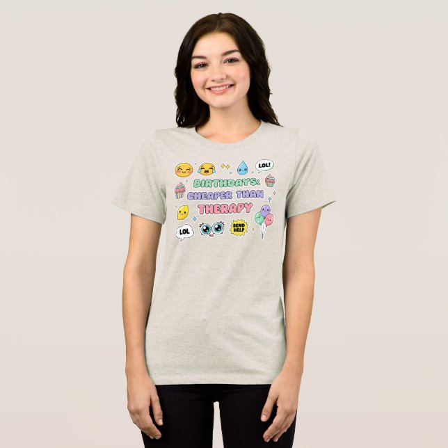Camiseta Triblenda Idea de regalo de cumpleaños humorístico con Emoji (Anverso Completo )