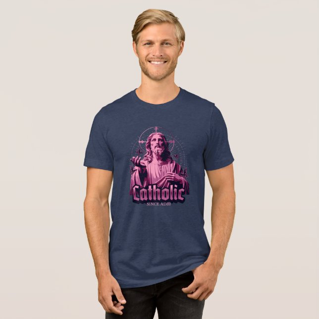 Camiseta Triblenda Iglesia Católica Romana desde el 33AD (Anverso Completa)
