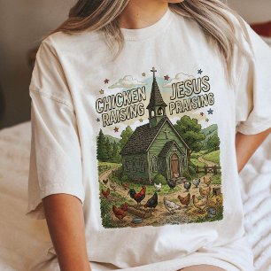 Camiseta Triblenda Iglesia que cría pollos y alaba a Jesús