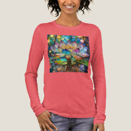 Camiseta Triblenda Illuminated Blooming Lotus Flower