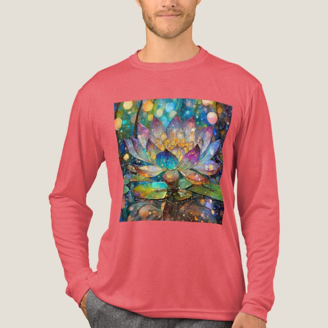 Camiseta Triblenda Illuminated Blooming Lotus Flower (Anverso)
