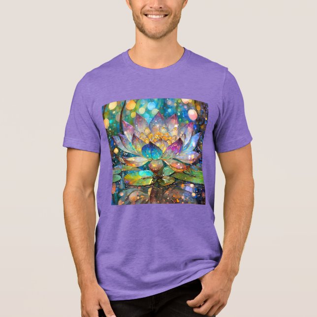 Camiseta Triblenda Illuminated Blooming Lotus Flower (Anverso)