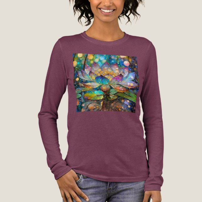 Camiseta Triblenda Illuminated Blooming Lotus Flower (Anverso)