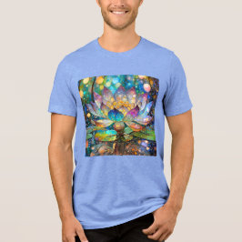 Camiseta Triblenda Illuminated Blooming Lotus Flower