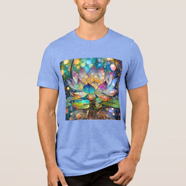 Camiseta Triblenda Illuminated Blooming Lotus Flower (Anverso)