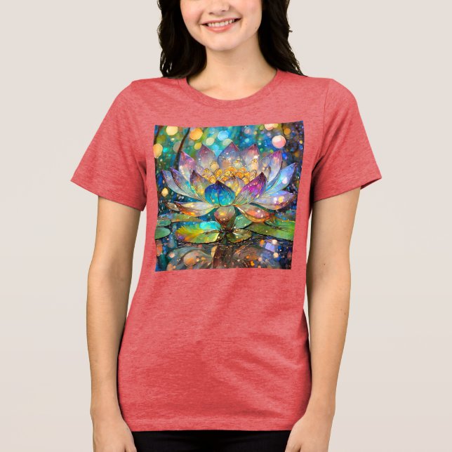 Camiseta Triblenda Illuminated Blooming Lotus Flower (Anverso)