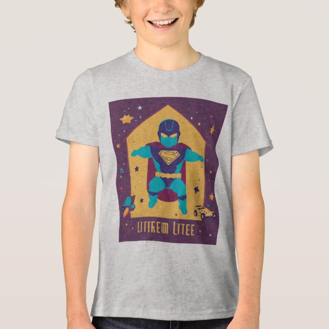 Camiseta Triblenda Ilustração vetorial de camiseta bebê heroi (Anverso)