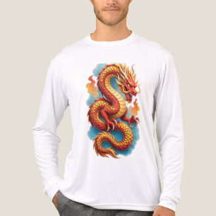 Camiseta Triblenda Ilustración ardiente del dragón rojo chino-67561
