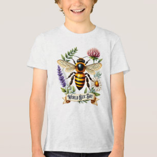 Camiseta Triblenda Ilustración artística del Día Mundial de las Abeja