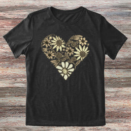 Camiseta Triblenda Ilustracion Boho Floral Heart