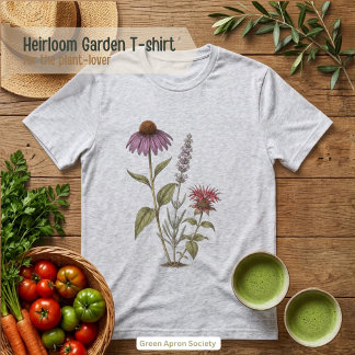 Camiseta Triblenda Ilustración Botánica de Jardín de Polinizadores