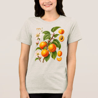 Camiseta Triblenda Ilustración Botánica Vintage de Albaricoque