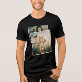 Camiseta Triblenda Ilustracion caprichoso de animales y aves - Natura