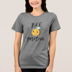 Camiseta Triblenda Ilustración de adorable abeja bumblebee positiva