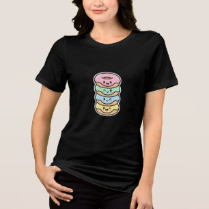 Camiseta Triblenda Ilustración de amigos de donut apilados Kawaii lin