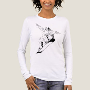 Camiseta Triblenda Ilustración de arte lineal minimalista de un snowb
