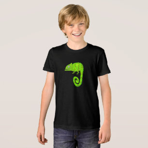 Camiseta Triblenda Ilustración de camaleón verde lindo Reptil tropica