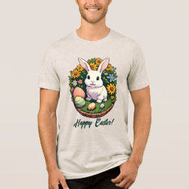 Camiseta Triblenda Ilustracion de Conejo de Pascua. Semana Santa!