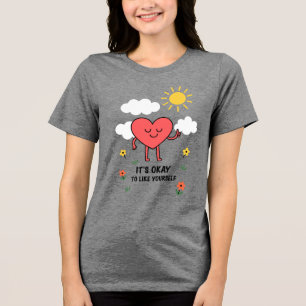 Camiseta Triblenda Ilustración de corazón con amor propio positivo -