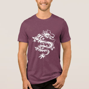 Camiseta Triblenda Ilustración de dragón con estilo de plantilla reco