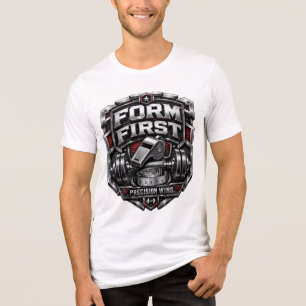 Camiseta Triblenda Ilustración de emblema de gimnasio metálico Form F