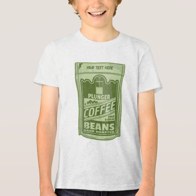 Camiseta Triblenda Ilustracion de empaque de alimentos de café pop de (Anverso)