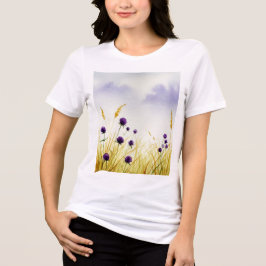 Camiseta Triblenda Ilustración de flores en acuarela
