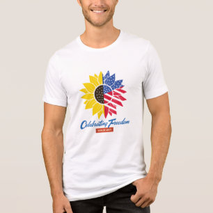 Camiseta Triblenda Ilustración de girasol 4 de julio