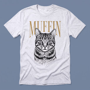 Camiseta Triblenda Ilustración de mascota en negro y blanco con nombr