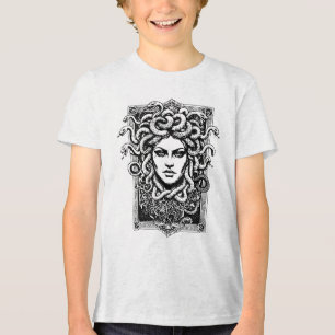 Camiseta Triblenda Ilustración de Medusa diosa griega con serpientes