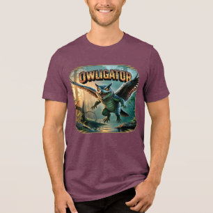 Camiseta Triblenda Ilustración de Owligator – Búho Lagarto Divertido 