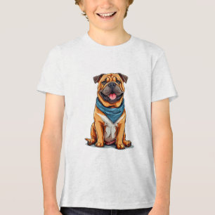 Camiseta Triblenda Ilustración de perro estilo caricatura
