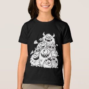 Camiseta Triblenda Ilustracion de personajes monstruosos de personali