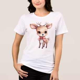 Camiseta Triblenda Ilustracion de Personalizado de ciervos para bebés