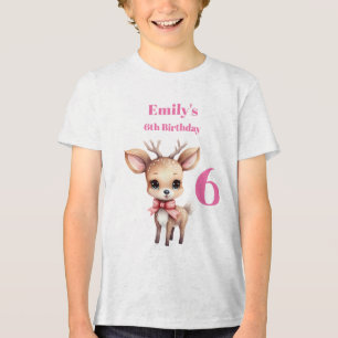 Camiseta Triblenda Ilustracion de Personalizado de venado de bebé lin