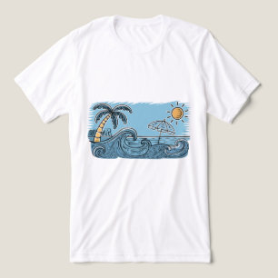 Camiseta Triblenda Ilustración de playa con ambiente veraniego