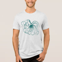 Ilustracion de pulpo Verde azulado oscuro