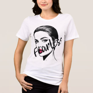 Camiseta Triblenda Ilustración de retrato femenino audaz y sin miedo