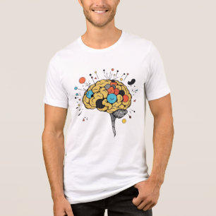 Camiseta Triblenda Ilustración de Salud Mental Abstracta del Cerebro 