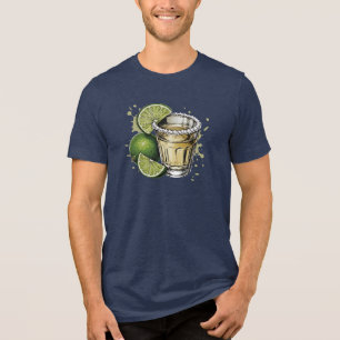 Camiseta Triblenda Ilustración de tequila con sal y lima