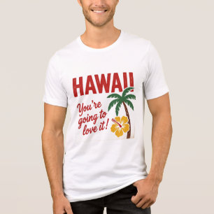 Camiseta Triblenda Ilustración de viaje de las Islas Hawaianas Retro