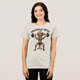 Camiseta Triblenda Ilustración divertida de fitness con café