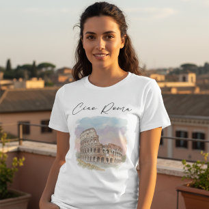 Camiseta Triblenda Ilustración en Acuarela del Coliseo Roma