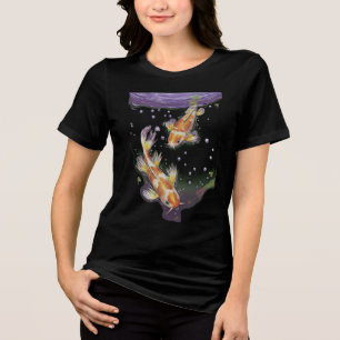 Camiseta Triblenda Ilustración estética de estanque de carpas koi jap