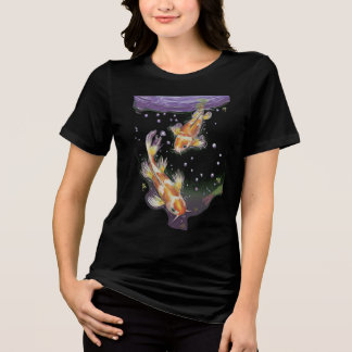 Camiseta Triblenda Ilustración estética de estanque de carpas koi jap