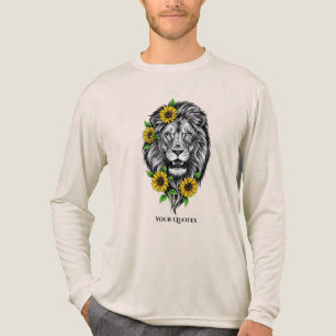 Camiseta Triblenda Ilustración floral de león y girasol