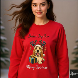 Camiseta Triblenda Ilustración gráfica de regalo de reno de Basset Ho